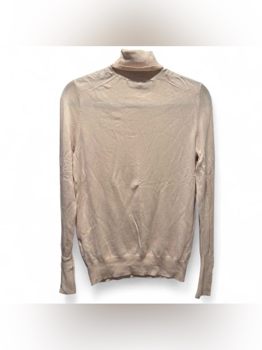 Zara Beige Women's Turtleneck Sweater with Button Cuffs - Picture 7 of 8